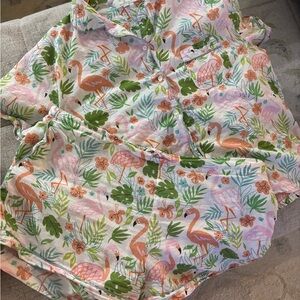 Flamingo floral Print Pajama Set